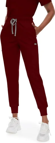 Vista 3 de niaahinn Conjunto de uniforme médico para mujer con cuello en V clásico y pantalones deportivos de yoga, uniforme médico de enfermería