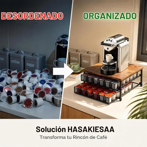 Vista 8 de Soporte para cápsulas de café para mostrador, cajón de cápsulas de café Soporte para tazas K de 72 capacidades, cestas deslizantes, almacenamiento