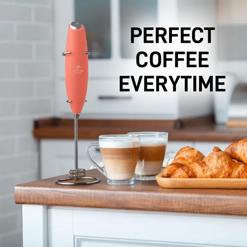 Vista 397 de Zulay Milk Boss Espumador de leche potente manual, hace espuma para latte, batidor para mezclar bebidas, café, miniespumador para capuchino, frappé