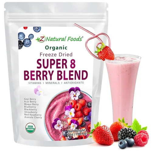 Vista 6 de Z Natural Foods Super 8 Berry Blend - Polvo orgánico de bayas liofilizadas, polvo de superalimento de frutas, delicioso polvo de frutas en polvo