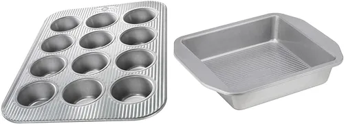 Vista 12 de USA Pan Molde para magdalenas Jumbo Texas, 6 cavidades, revestimiento antiadherente y liberación rápida, acero aluminizado