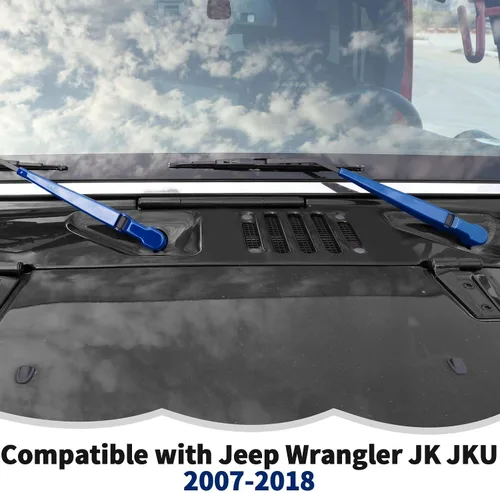 Vista 7 de RT-TCZ Limpiaparabrisas delantero, limpiaparabrisas delantero, decoración de accesorios exteriores compatibles con Jeep Wrangler JK JKU 2007-2018