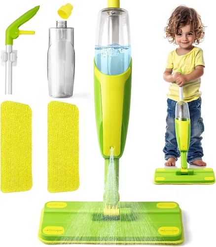 Vista 9 de Juego de juguetes de limpieza para niños, mini trapeador de aerosol rosa, juguetes Montessori, herramienta de limpieza para niños pequeños
