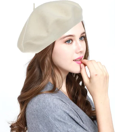 Vista 49 de WW004 Invierno 100% Lana Cálida Arte Francés Vasco Boina Tam Beanie Cap