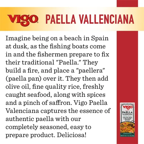 Vista 9 de Vigo Auténtica paella valenciana, cena de arroz amarillo y mariscos, receta española (cena de arroz amarillo y mariscos, 19 onzas (paquete de 6))