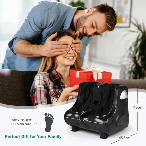 Vista 8 de ARLIME Masajeador de pies y pantorrillas con calor, máquina eléctrica Shiatsu, vibración de amasamiento profundo, masajeadores de compresión