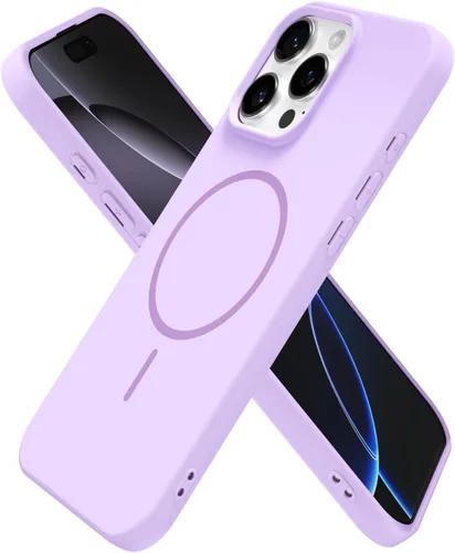 Vista 243 de Oakxco Funda de Silicona Mag Safe para iPhone 12 Pro Max, Funda Magnética Delgada y Fina Compatible con Carga Inalámbrica MagSafe, Bonita Funda