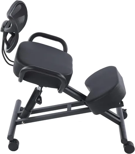Vista 3 de Ejoyous Silla de rodillas, taburete neumático de corrección de postura con cojín altura ajustable ortopédico taburete de escritorio para bancario