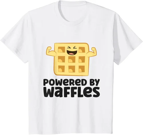 Vista 31 de Camiseta de gofres para el desayuno con diseño de gofres, Blanco, S