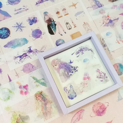 Vista 13 de Conjunto de calcomanías lindas de animales (100 hojas) - Kawaii transparentes de PET de dibujos animados decorativos para álbum de recortes, diario