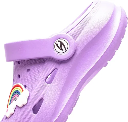 Vista 3 de WOUEOI Zapatos de jardín para niños y niñas, sandalias de dibujos animados, zuecos para niños