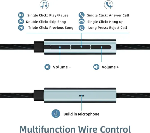 Vista 5 de Auriculares con cable USB-C con micrófono, control de volumen, cancelación de ruido, compatibles con Samsung Galaxy S24 S23 S22, iPhone 15, Paquete