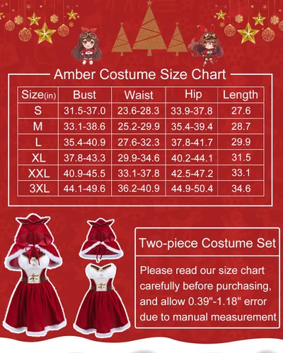 Vista 7 de LSYYSKB Genshin Impact - Disfraz de Navidad para mujer, disfraz de Navidad con capucha para mujer