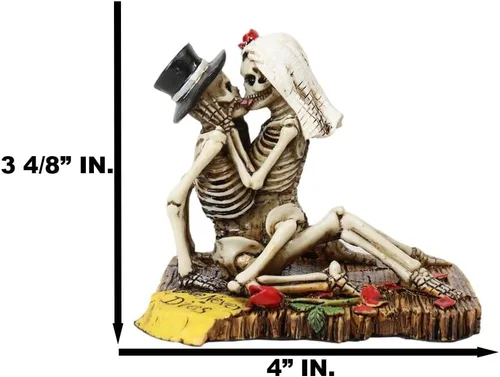 Vista 2 de Ebros Gift Love Never Dies Castaway Sea Stranded Wedding Skeleton Pareja Sexo en la playa Figura Día de los Muertos Halloween Decorativo San
