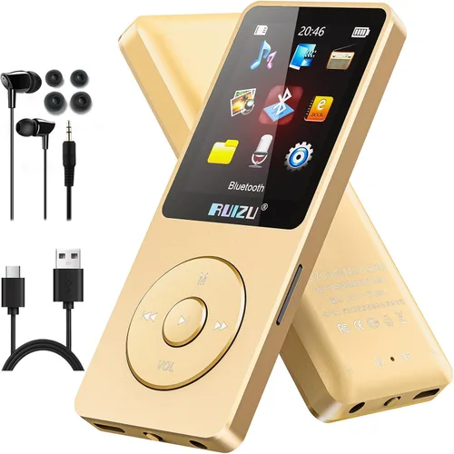 Vista 8 de RUIZU Reproductor MP3 de 64 GB con Bluetooth 5.3, peso 0.055 libras, reproductor de música portátil para niños, deportes, radio FM, grabadora
