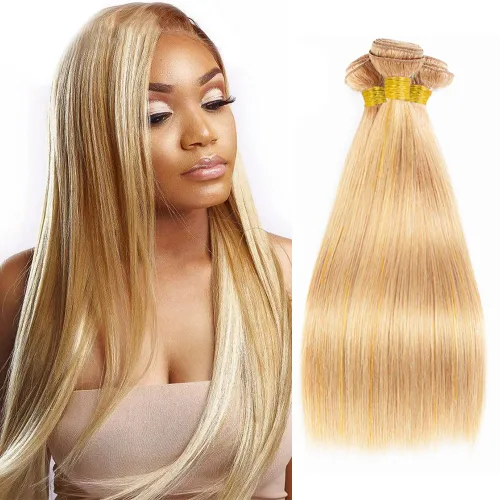 Vista 45 de 300g 1B27 Human Hair Bundles Honey Blonde Bundles Human Hair 10A Brazilian Virgin Remy Hair Extensions 8 10 12 Inch