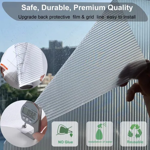 Vista 6 de Película de privacidad para ventana, calcomanía decorativa translúcida 3D para ventana, cubierta de ventana estática para bloqueo solar, sin