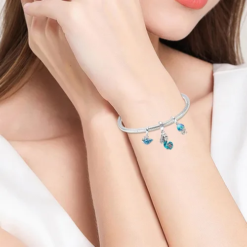 Vista 5 de 925 Sterling Silver Charms for Bracelets Necklaces Cartoon Animal Three in one Pendants Beads, Cartoon Charms Jewelry Gift for Women Girls