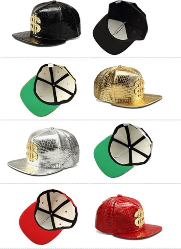Vista 5 de Hip Hop HatFlat-Brimmed HatRock CapAdjustable Snapback Hat for Men and Women