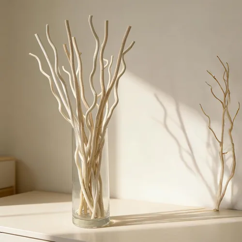 Vista 9 de 15Pcs Dried Curly Willow Branches Dark Brown Dried Twigs Vase Rustic Decor