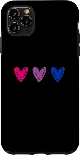 Vista 13 de iPhone 16 Bisexual Pride Hearts Bi Pride Flag Case