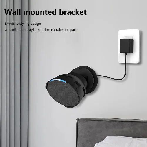 Vista 8 de Estante de pared para altavoces Echo Pop, soporte para Echo Pop con gestión de cables integrada que ahorra espacio para accesorios de altavoces Echo