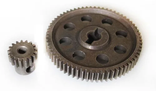 Vista 2 de RC 1/10 11184 y 11119 diferencial metal de acero engranaje principal 64T motor engranaje 17T