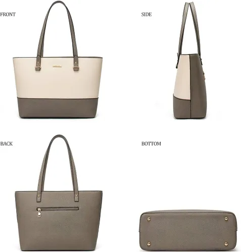 Vista 2 de Bolso de mano de moda para mujer, bolso de hombro, asa superior, juego de 4 piezas