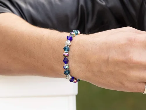 Vista 2 de Pulsera elástica de alerta médica, pulsera de identificación médica de repuesto intercambiable, etiqueta de identificación no incluida, cristales