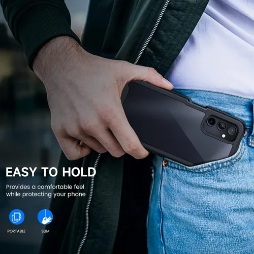Vista 6 de seacosmo Diseñada para funda de teléfono Galaxy A14 5G, cubierta de cuerpo completo a prueba de golpes, con protector de pantalla integrado, funda