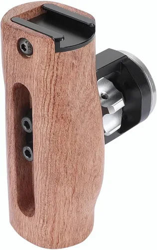Vista 5 de Mango de madera ajustable con soporte de roseta M6 y boca superior para zapata caliente para kit de jaula de cámara DLSR