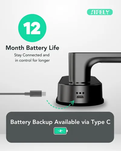 Vista 6 de Cerradura de puerta inteligente con teclado de entrada sin llave con asa y perilla, cerrojo digital para puertas delanteras, dormitorios, oficinas e