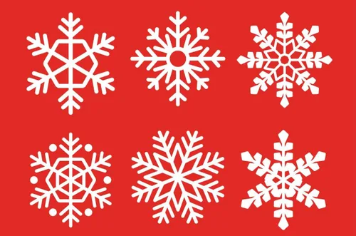 Vista 5 de Troqueles de metal para cortar copos de nieve, diseño de copos de nieve de seis formas diferentes, plantillas de plantillas para álbumes de recortes