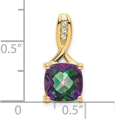 Vista 2 de Diamond2Deal Colgante de oro de 14 quilates con piedras preciosas y diamantes