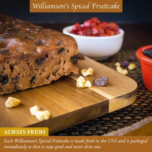 Vista 5 de Williamson's - Pastel de frutas con especias, pastel de frutas, recién hecho, aperitivo gourmet, regalo de comida con frutas finas y nueces