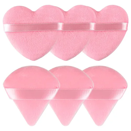 Vista 16 de 12 piezas de polvo en forma de corazón, soplo cosmético para cara, lavable, reutilizable, suave, esponja en polvo, esponja de maquillaje