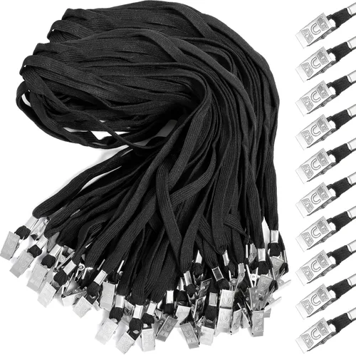 Vista 18 de Marspark 10 piezas de cordón a granel para tarjetas de identificación, cordón de cuello plano con gancho giratorio y clip, accesorio duradero