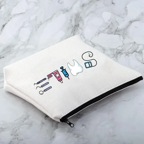 Vista 5 de MNIGIU Regalo para asistente dental, regalo divertido para dentistas, sonrisa dental, bolsa cosmética, regalo para estudiantes dentales, regalo