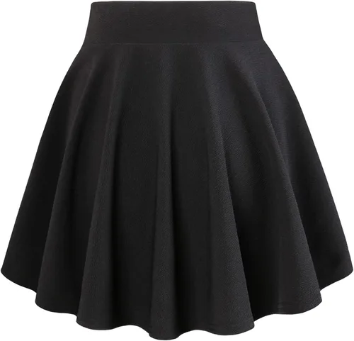 Vista 3 de DJT FASHION - Minifalda casual, plisada, acampanada y ajustada con shorts para mujer