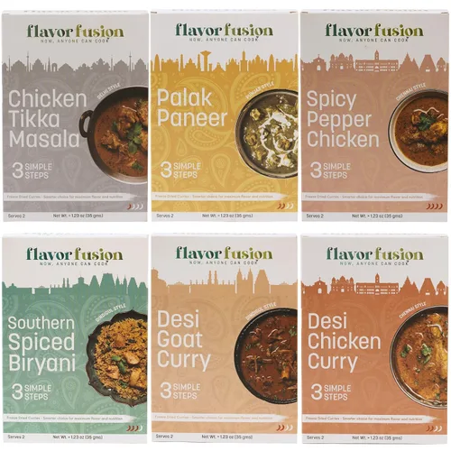 Vista 12 de Flavor Fusion Favoritos tradicionales con ingredientes naturales: pollo Tikka Masala, palak Paneer y pollo picante a la pimienta para una cocina