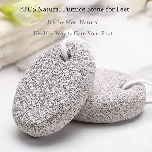Vista 2 de 2 piezas de piedra pómez natural para pies, herramientas de pedicura de lava, removedor de callos de piel dura para hombres y mujeres, pies y manos