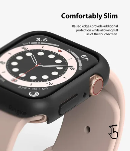 Vista 4 de Ringke Funda delgada para Apple Watch Series 6, 5, 4 (1.575 pulgadas), SE 3, 2, 1 (1.575 pulgadas), funda delgada y ligera para mujeres y hombres