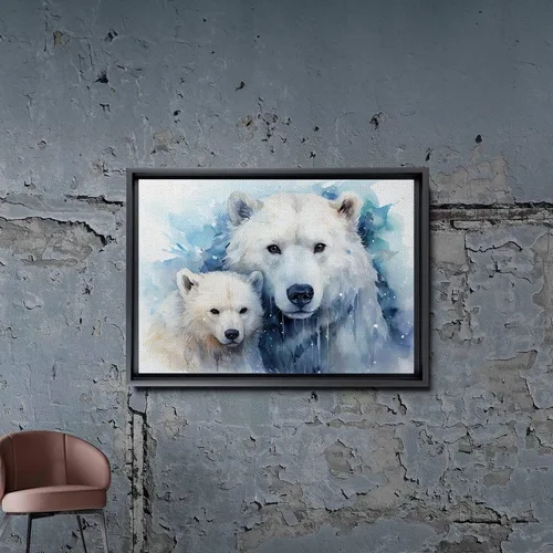 Vista 7 de Fox Mother Cub Prints, In The Style Of Stencil,Based, Ivory, Kids Wall Art, Kids Wall Art Display, Mom And Baby Animal Art Print, Wall Art, Home