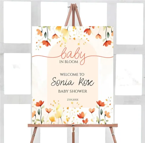 Vista 27 de Letrero de bienvenida para baby shower, personalizado, tema de dinosaurio para eclosionar, varios tamaños