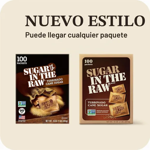 Vista 5 de SUGAR IN THE RAW, paquetes de azúcar de caña granulada, 100 unidades (paquete de 8)