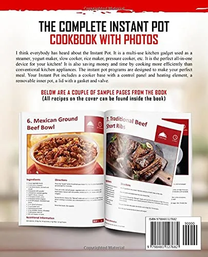 Vista 2 de Instant Pot Cookbook With Pictures Quick & Easy Pressure Cooker Recipes For Beginners On A Budget