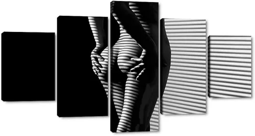 Vista 10 de Lienzo extra grande sexy chica desnuda durmiendo en la cama, arte de pared con marco de madera sexy para mujeres desnudas, obras de arte, arte