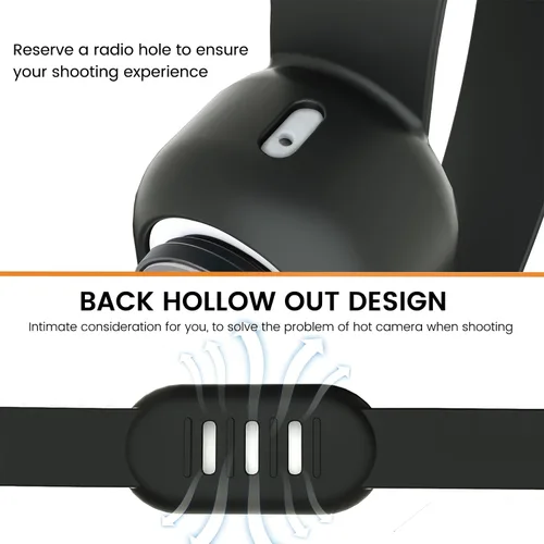 Vista 4 de Pulsera de silicona para Insta360 GO 3, funda protectora de silicona para Insta360 GO 3 accesorio de cámara de acción (negro)