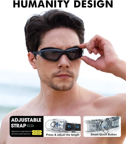 Vista 2 de NSSIW Swim Goggles,Anti-Fog Swimming Goggles, 3 Pack Goggles Swimming Adult Men Women Youth