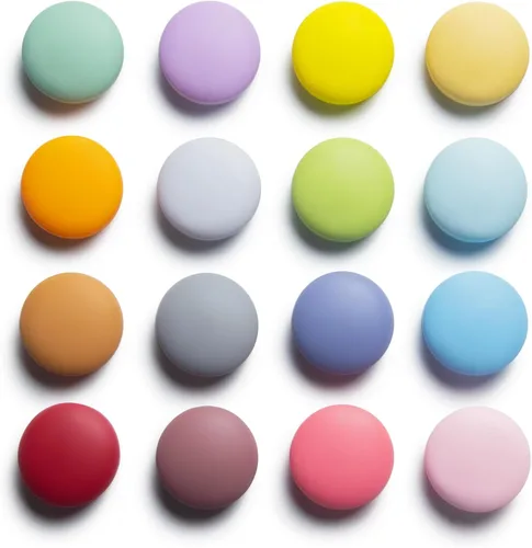 Vista 9 de SUNURS Imanes de refrigerador de 16/9 piezas, bonitos y coloridos – Imanes de refrigerador con acabado brillante y mate para pizarra blanca